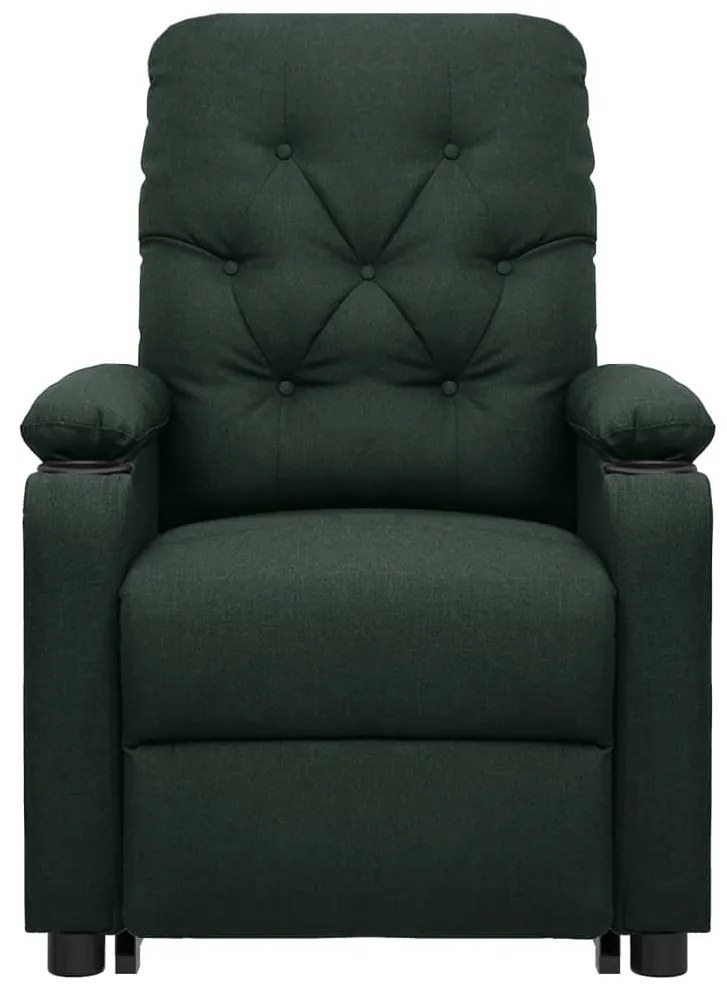 Poltrona elevatória de massagens tecido verde-escuro
