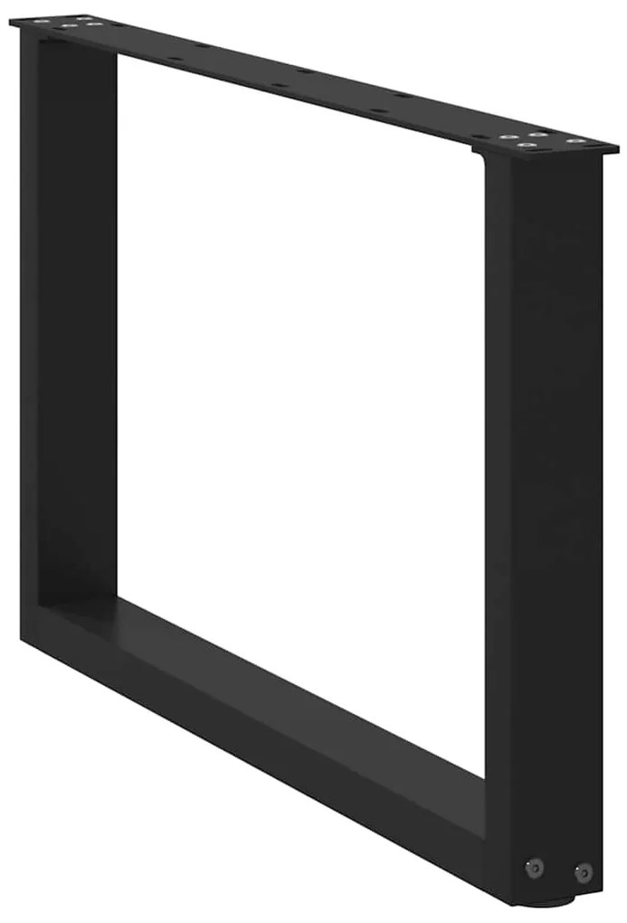 Pés para mesa de centro em formato de U, 2 peças, preto, 60x (42-43) c
