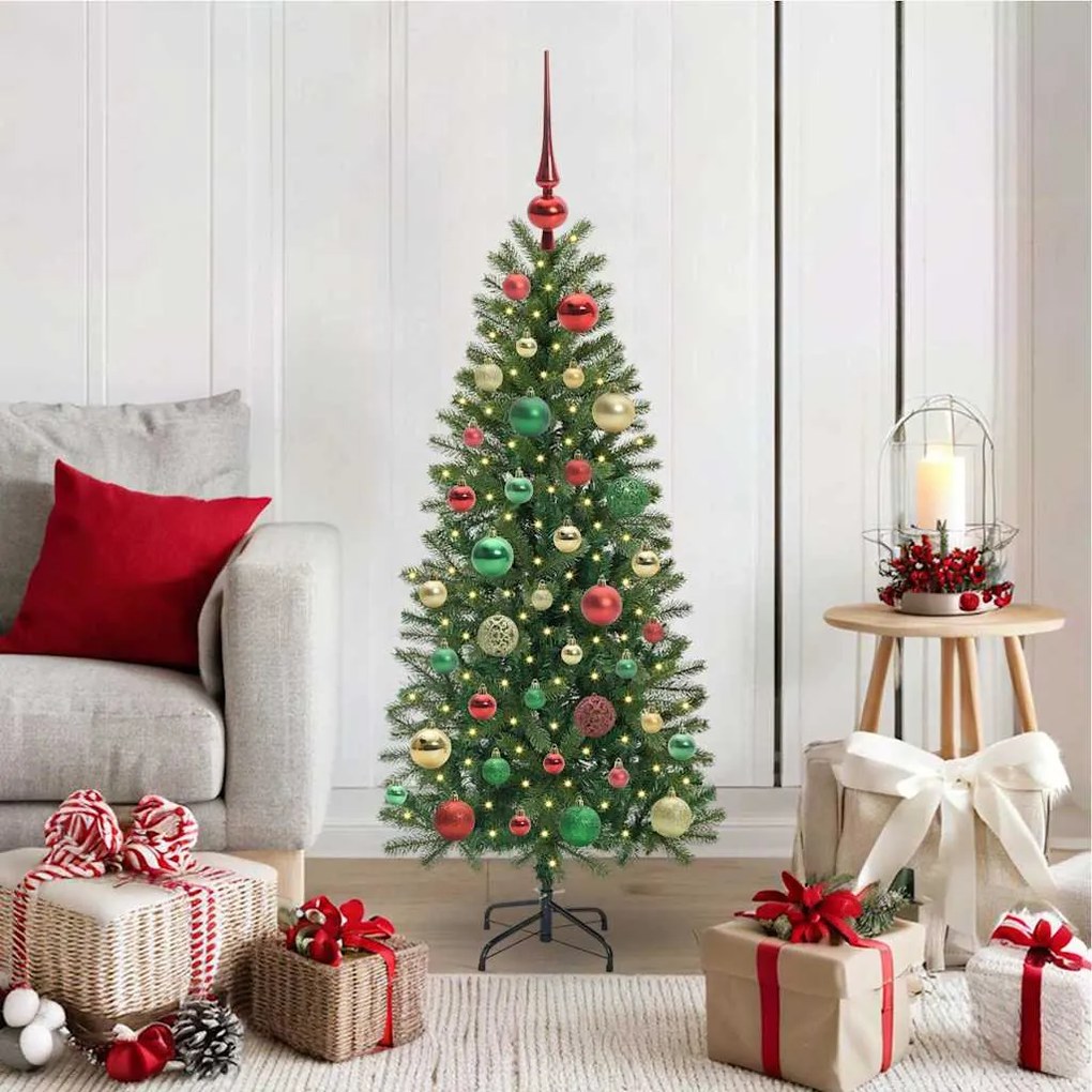 vidaXL Árvore de Natal Artificial com 150 LEDs Verde 120 cm PE e PVC
