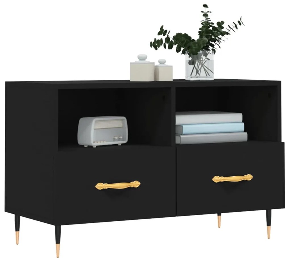 Móvel p/ TV 80x36x50 cm derivados de madeira preto