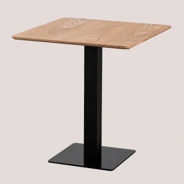 Mesa De Bar Quadrada Em Chapa De Freixo Espresso Preto & ↔︎ 70 Cm - Sklum