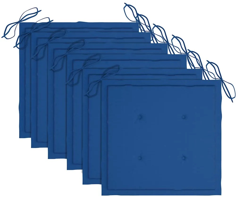 Cadeiras de jardim dobráveis c/ almofadões 6 pcs acácia maciça