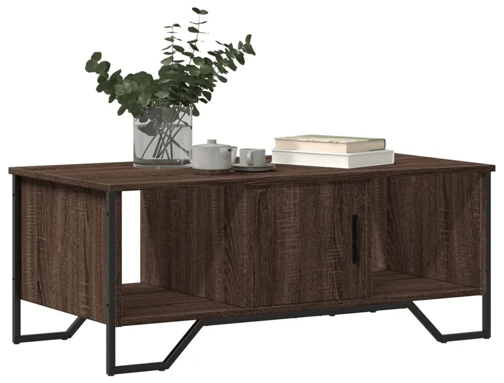 Mesa de centro 100x51x40 cm derivados madeira carvalho castanho