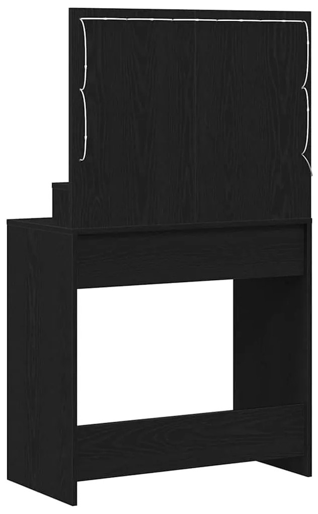 Mesa de Maquilhagem vidaXL com Luzes de LED Carvalho Preto 79x41x135 c