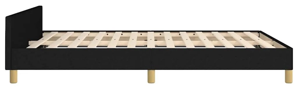 Estrutura de cama sem colchão 140x190 cm tecido preto