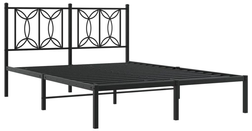 Estrutura de cama com cabeceira 140x190 cm metal preto
