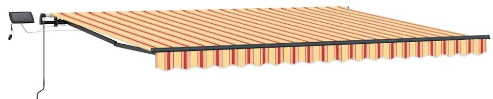 Toldo Retrátil Manual com LED Amarelo e Laranja 400x300 cm