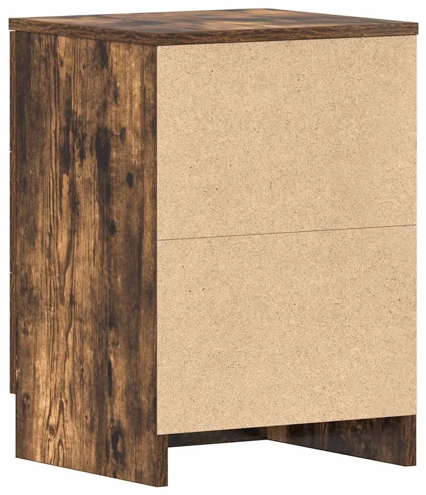 Mesa de cabeceira 2 pcs 38x35x56 cm madeira cor carvalho fumado