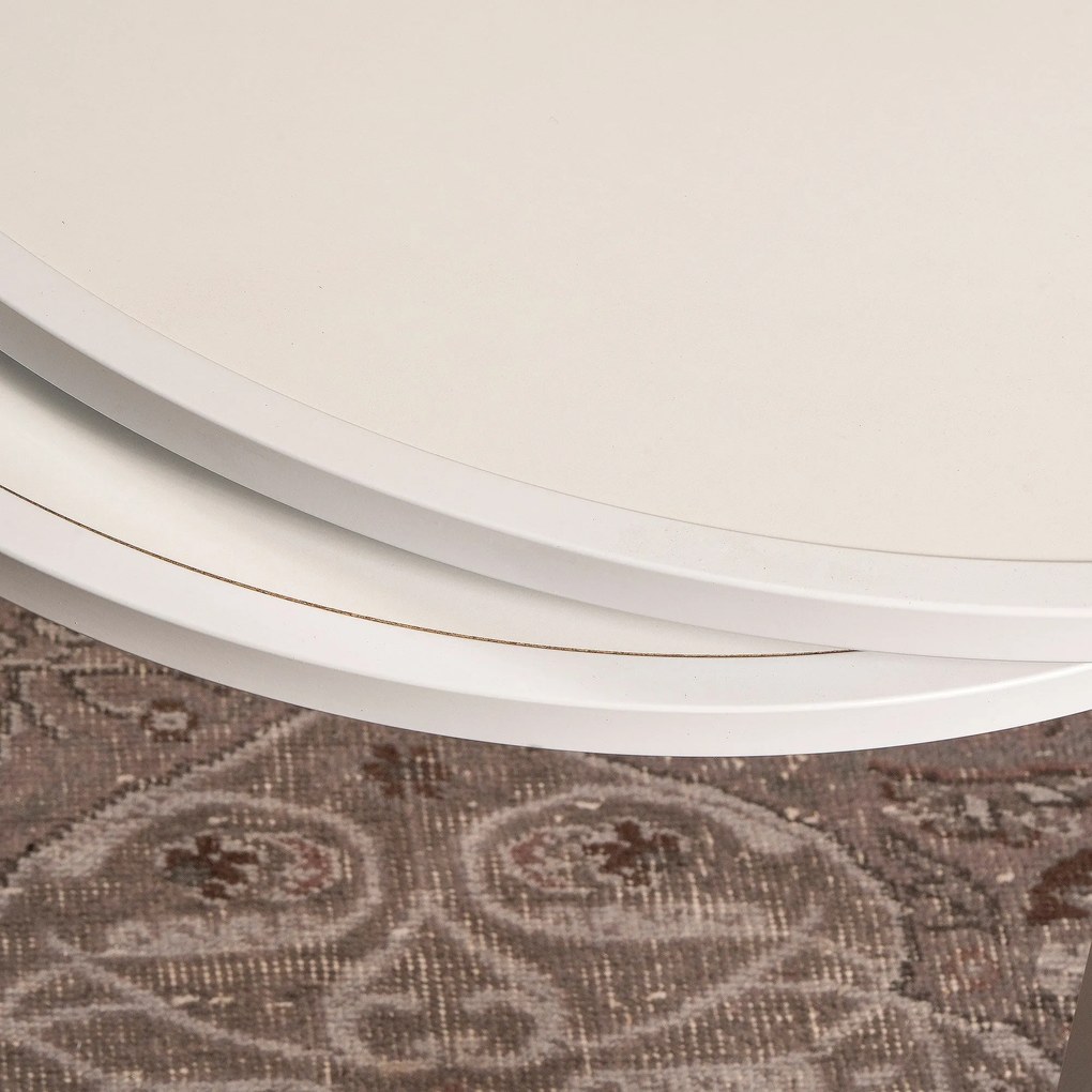 Conjunto de Mesas de Apoio Tambur – Branco – 66/80 cm