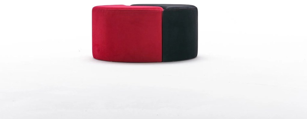 Pouffe Alis Puf – Preto e Vermelho – 80x40x80 cm