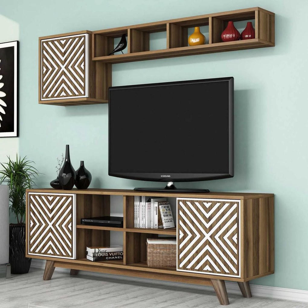 Unidade de TV Inci – Nogueira e Branco – 160 cm x 56,2 cm x 35 cm