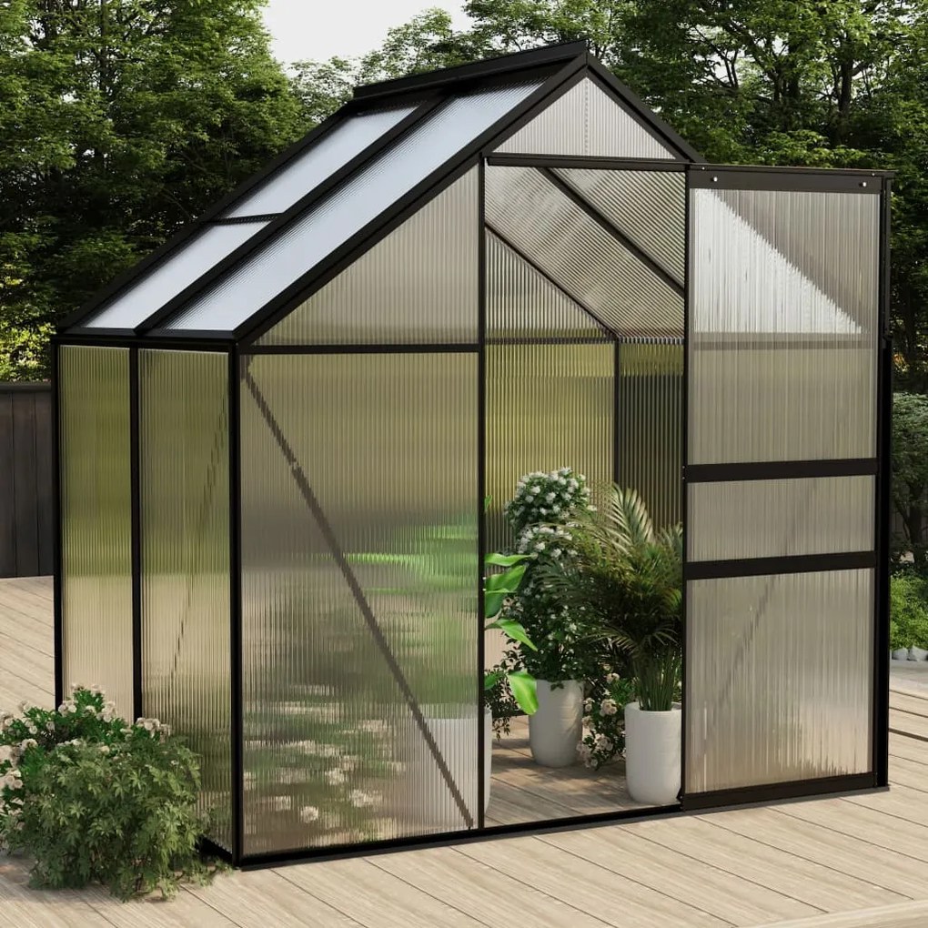 312057 vidaXL Estufa 2,47 m² alumínio antracite