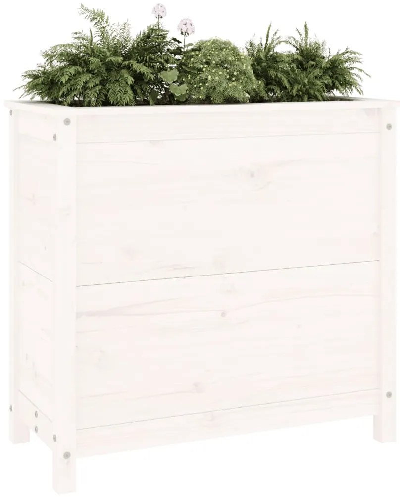 Vaso/floreira de jardim 82,5x40x78 cm pinho maciço branco
