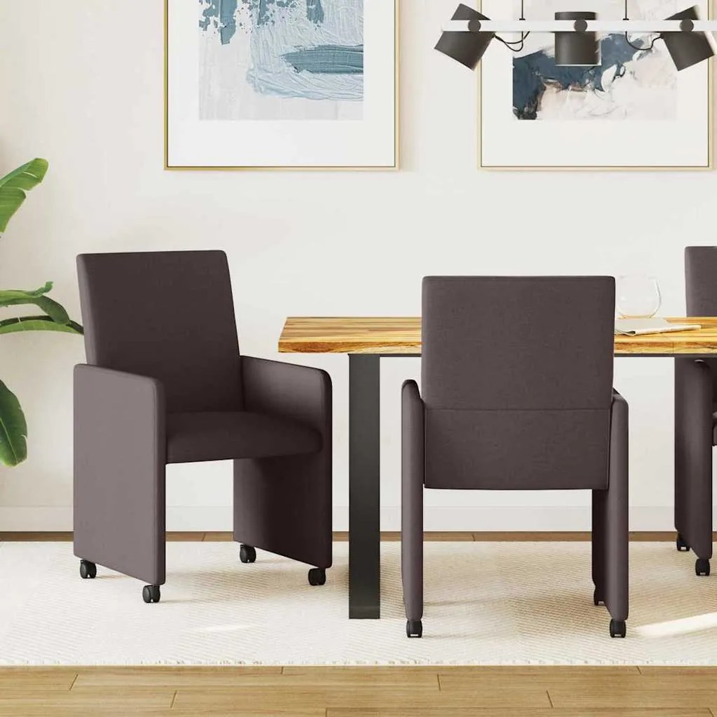 vidaXL Cadeira de jantar 2 pcs Castanho escuro 57 x 66 x 94 cm tecido