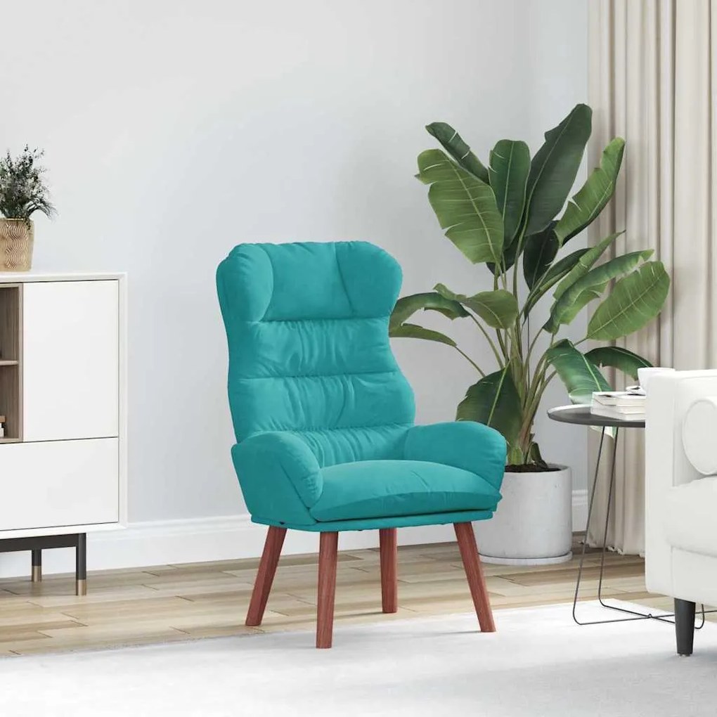 Cadeira Relaxante Veludo Turquesa