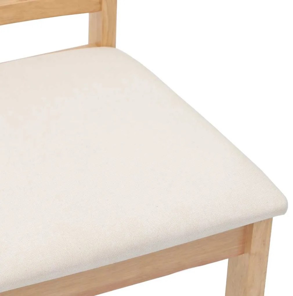 Cadeiras de jantar com almofadões 2 pcs madeira maciça natural