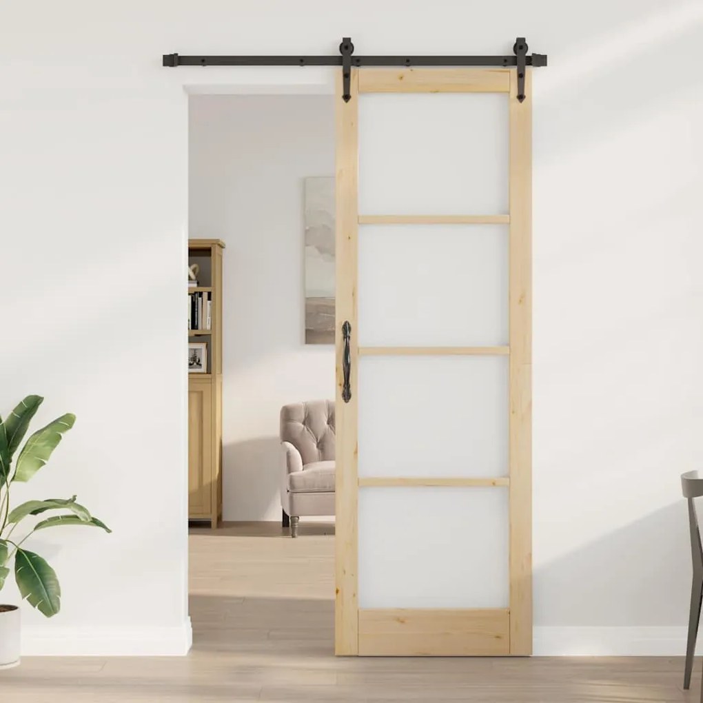 Porta Deslizante vidaXL com Conjunto de Ferragens 'ORKDAL'78x232 cm