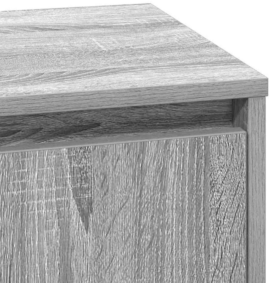 Cômoda de Cabeceira com Luzes LED Cinza Sonoma 39x34,5x50 cm