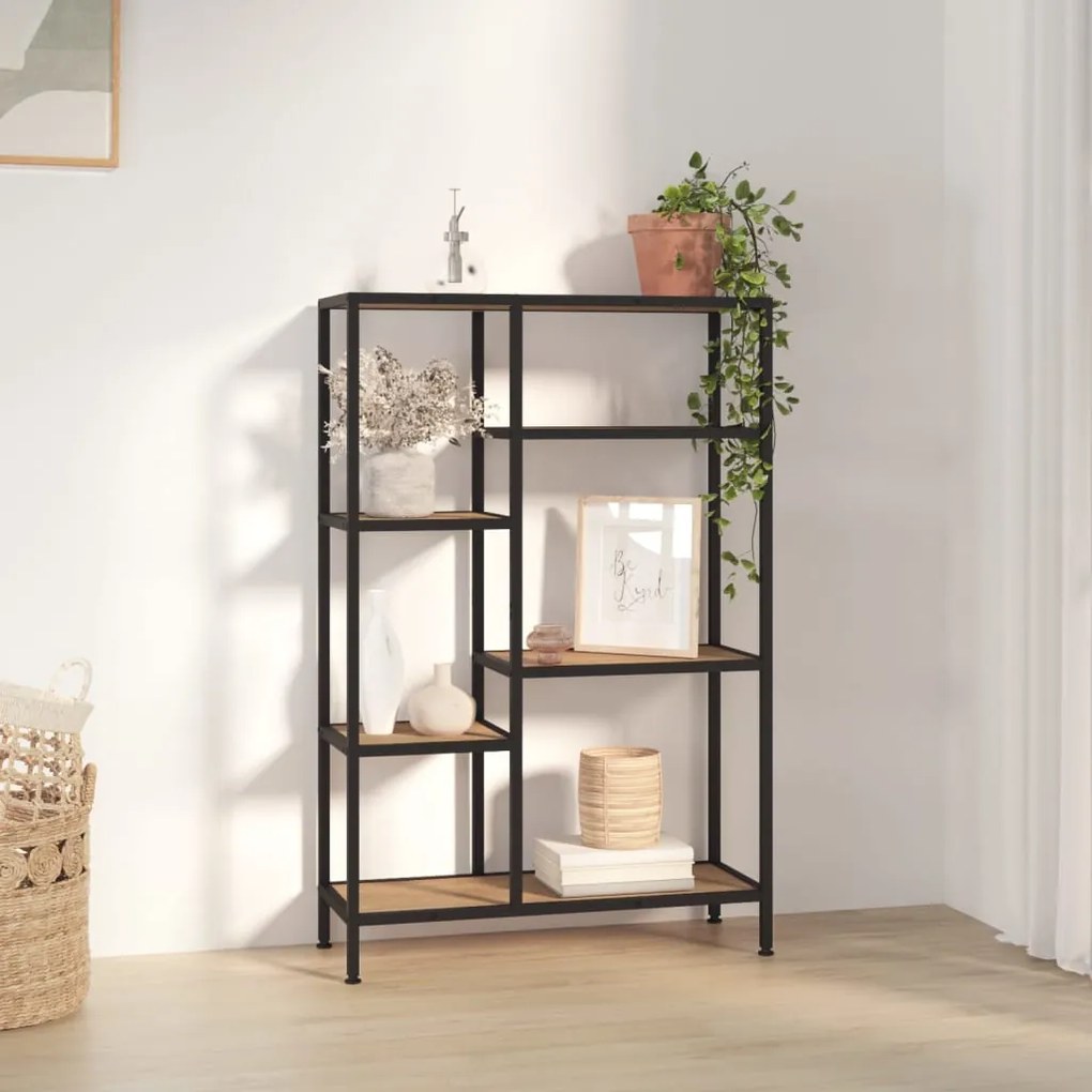 vidaXL Estante 80x30x120 cm aço e derivados de madeira