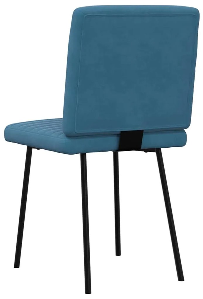 Cadeiras de jantar 6 pcs veludo azul