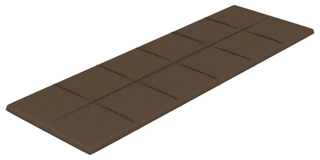 Painel de parede 12 pcs 90x30 cm tecido 3,24 m² castanho