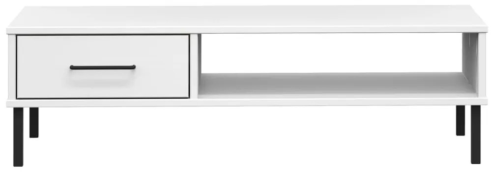 Mesa de centro c/ pernas de metal pinho maciço OSLO branco