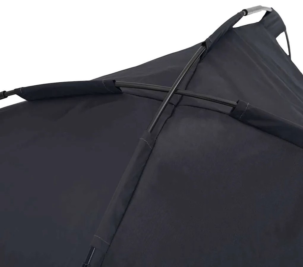 Cama Elevada para Cão com Teto Removível Preto Aço