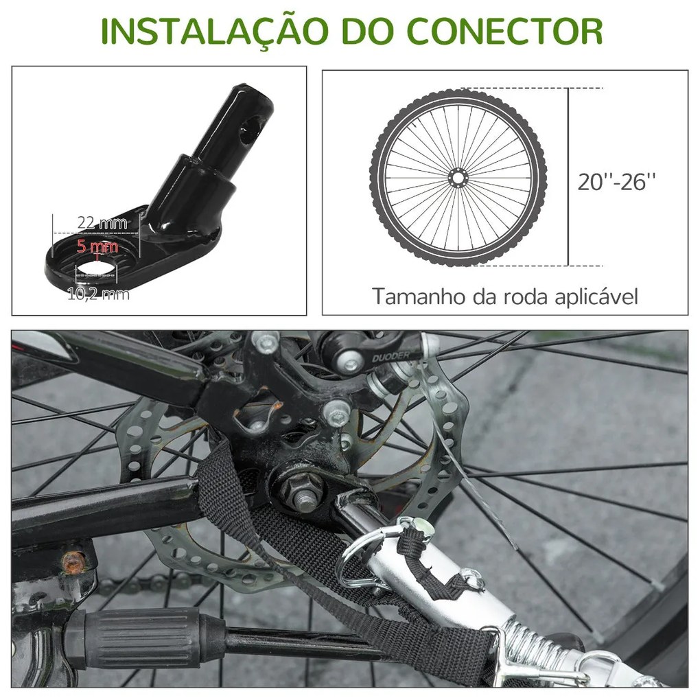 PawHut Reboque de Bicicleta para Cães 2 em 1 Carrinho para Animais de