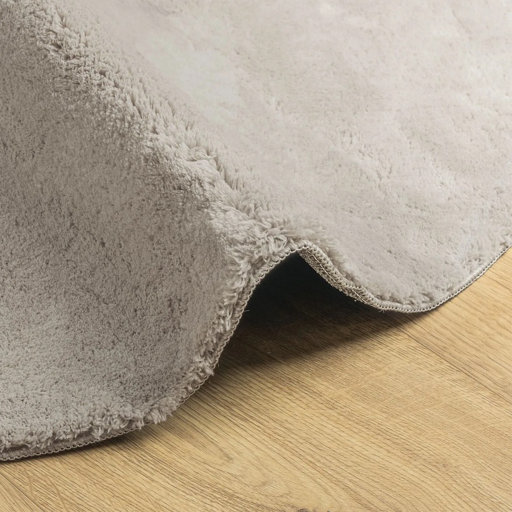 Tapete "HUARTE" de Pile Curto, Macio e Lavável, Areia 160x230 cm