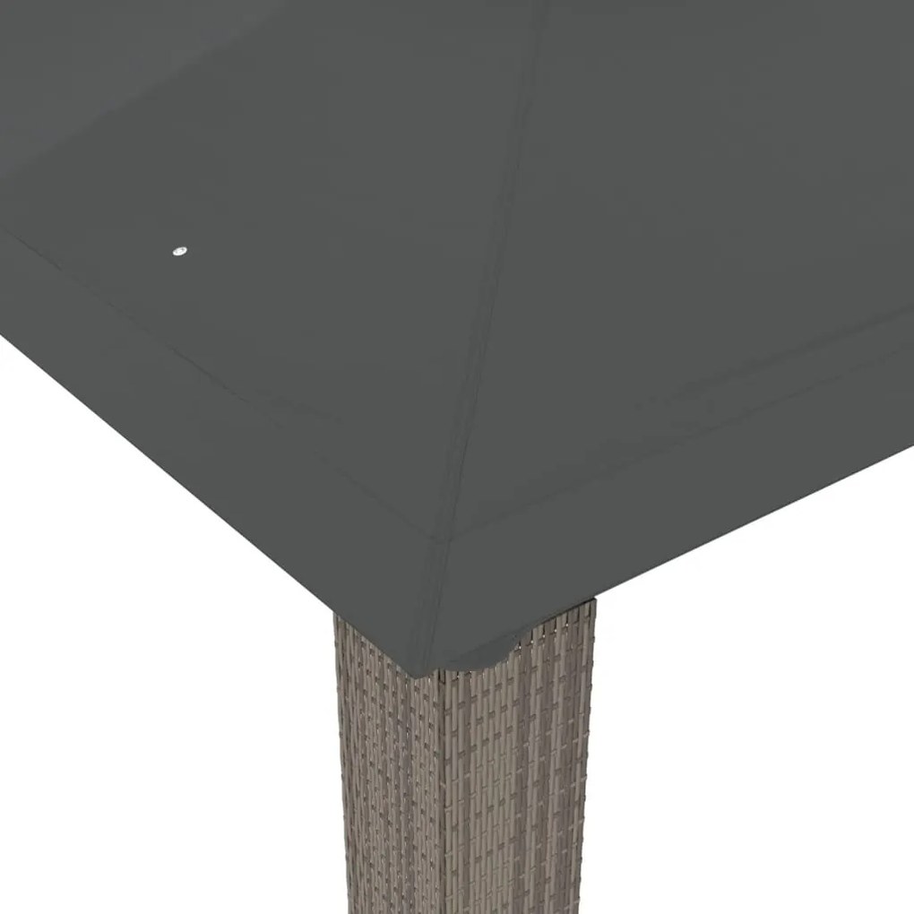 Gazebo com telhado duplo 3,94x2,96 m aço antracite