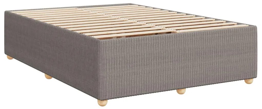 Cama com molas/colchão 140x200 cm tecido castanho-acinzentado