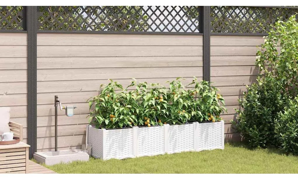 Jardineiras de Jardim 1 pc Branco 160 x 40 x 37.5 cm Plástico