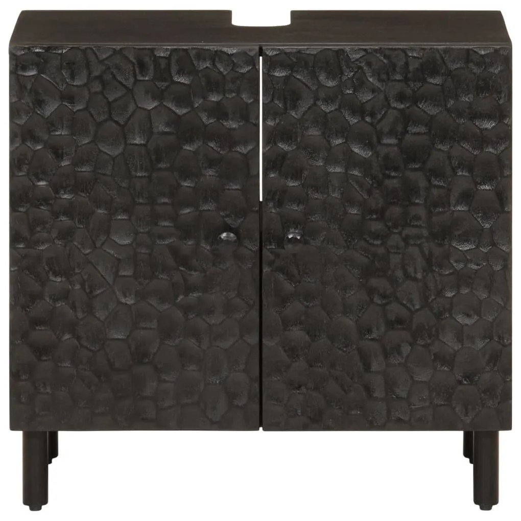 Armário para lavatório 62x33x58 cm mangueira maciça preto