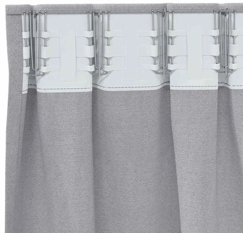 Cortinas 2 pcs Cinza Metálico 225 x 140 cm Poliéster