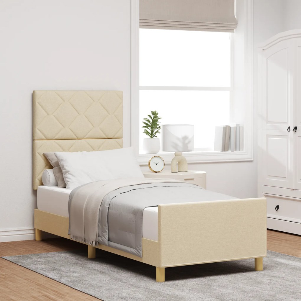 Cama vidaXL Creme 80x200 cm Tecido
