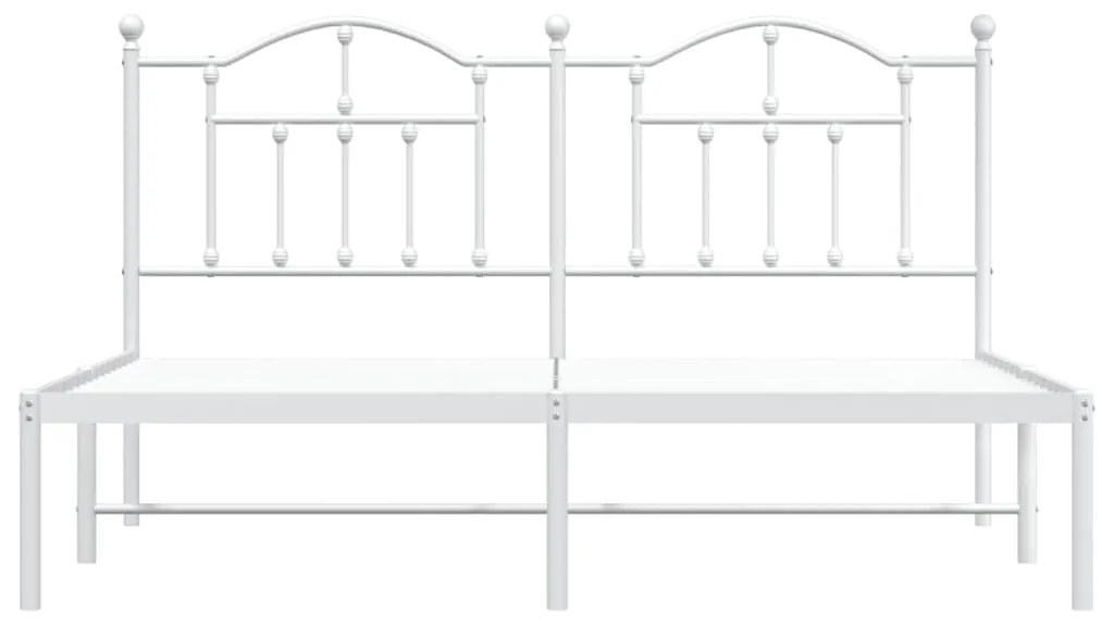 Estrutura de cama com cabeceira 160x200 cm metal branco