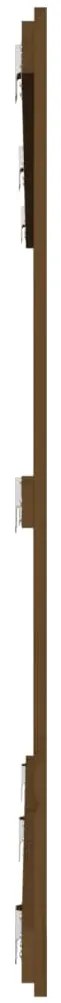 Cabeceira de parede 185x3x110 cm pinho maciço castanho-mel