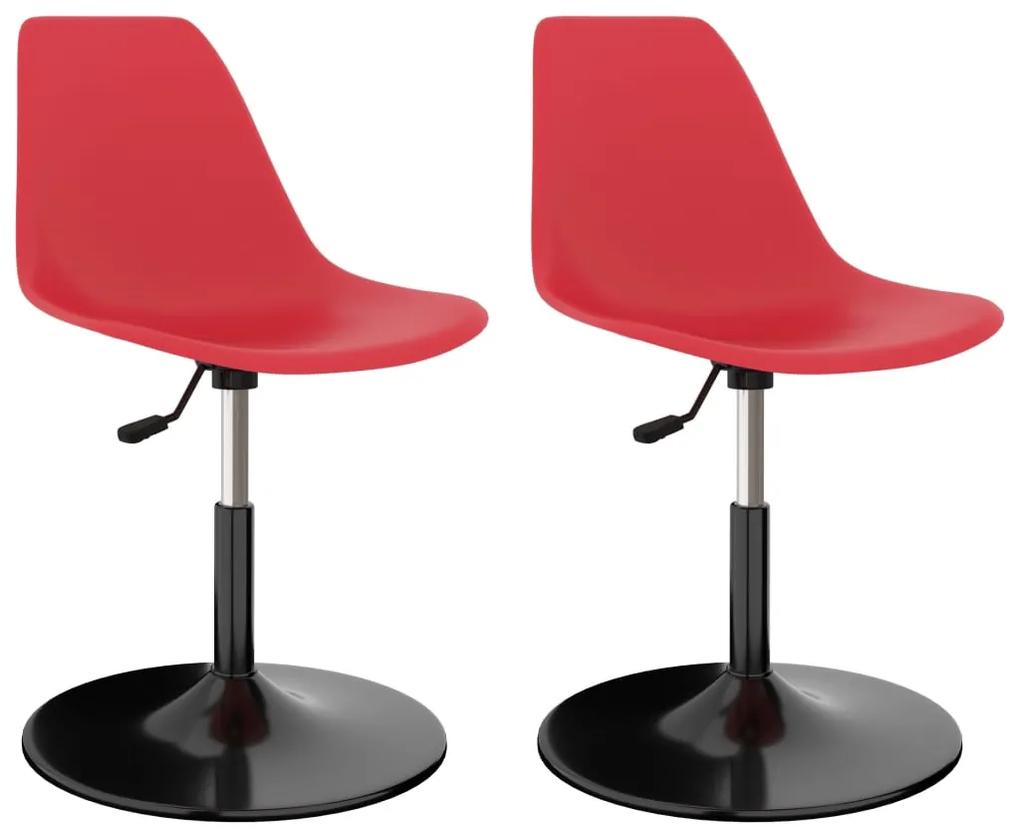 Cadeiras de jantar giratórias 2 pcs PP vermelho