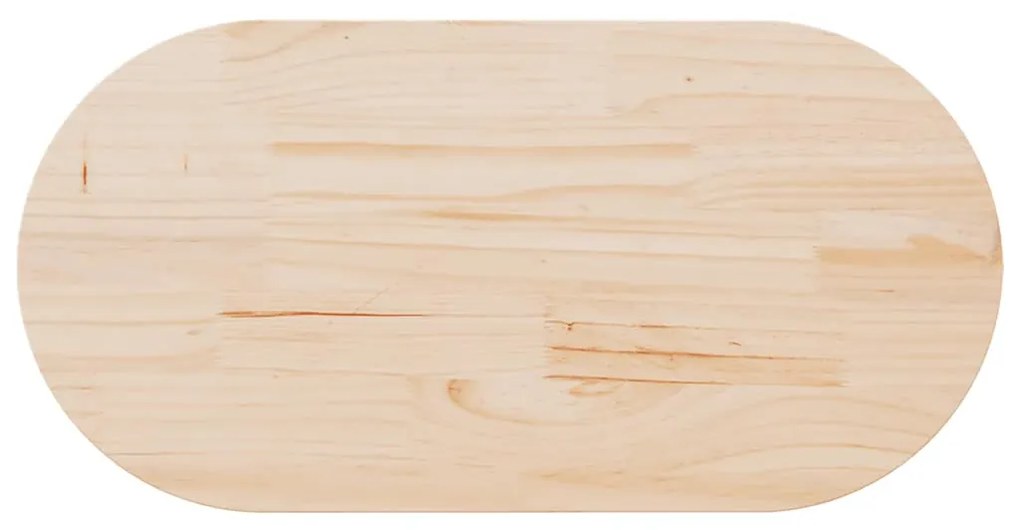 Tampo de mesa oval 100x50x2,5 cm madeira de pinho maciça