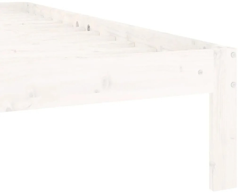 Estrutura de cama 120x200 cm pinho maciço branco