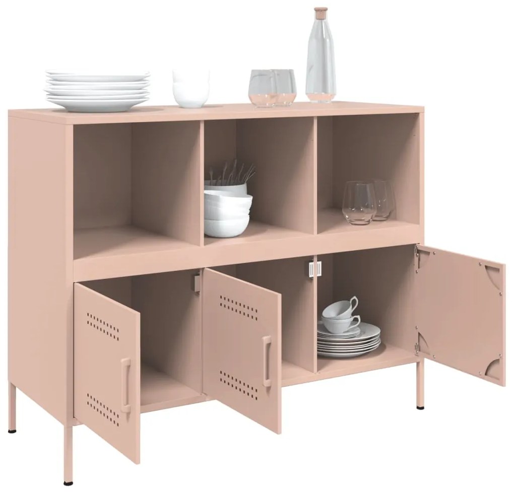 Aparador 100,5x39x79 cm aço rosa