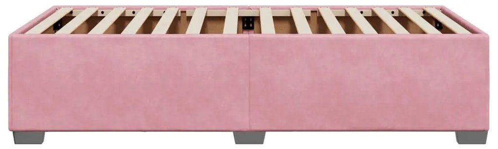 Estrutura de cama 80x200 cm veludo rosa
