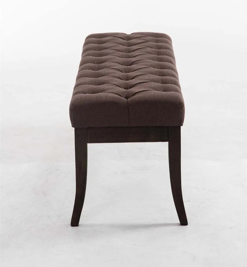 Banco Ramses em tecido com estrutura em antigo escuro 46 x 120 x 38 cm Castanho