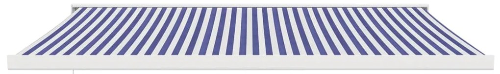 Toldo retrátil 4x3 m tecido e alumínio azul e branco
