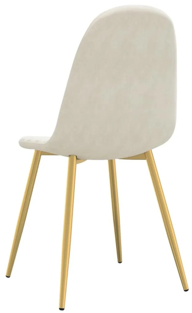 Cadeiras de jantar 2 pcs veludo branco nata
