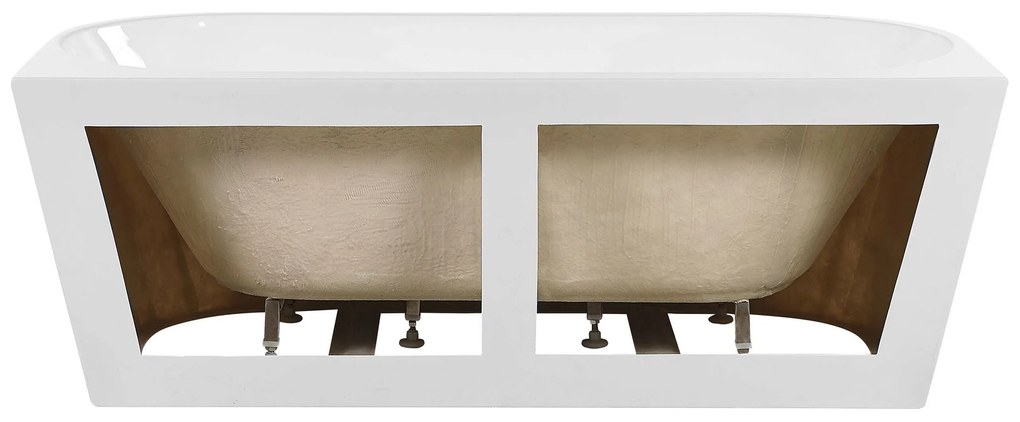 Banheira para parede em acrílico branco 170 x 80 cm HARVEY Beliani
