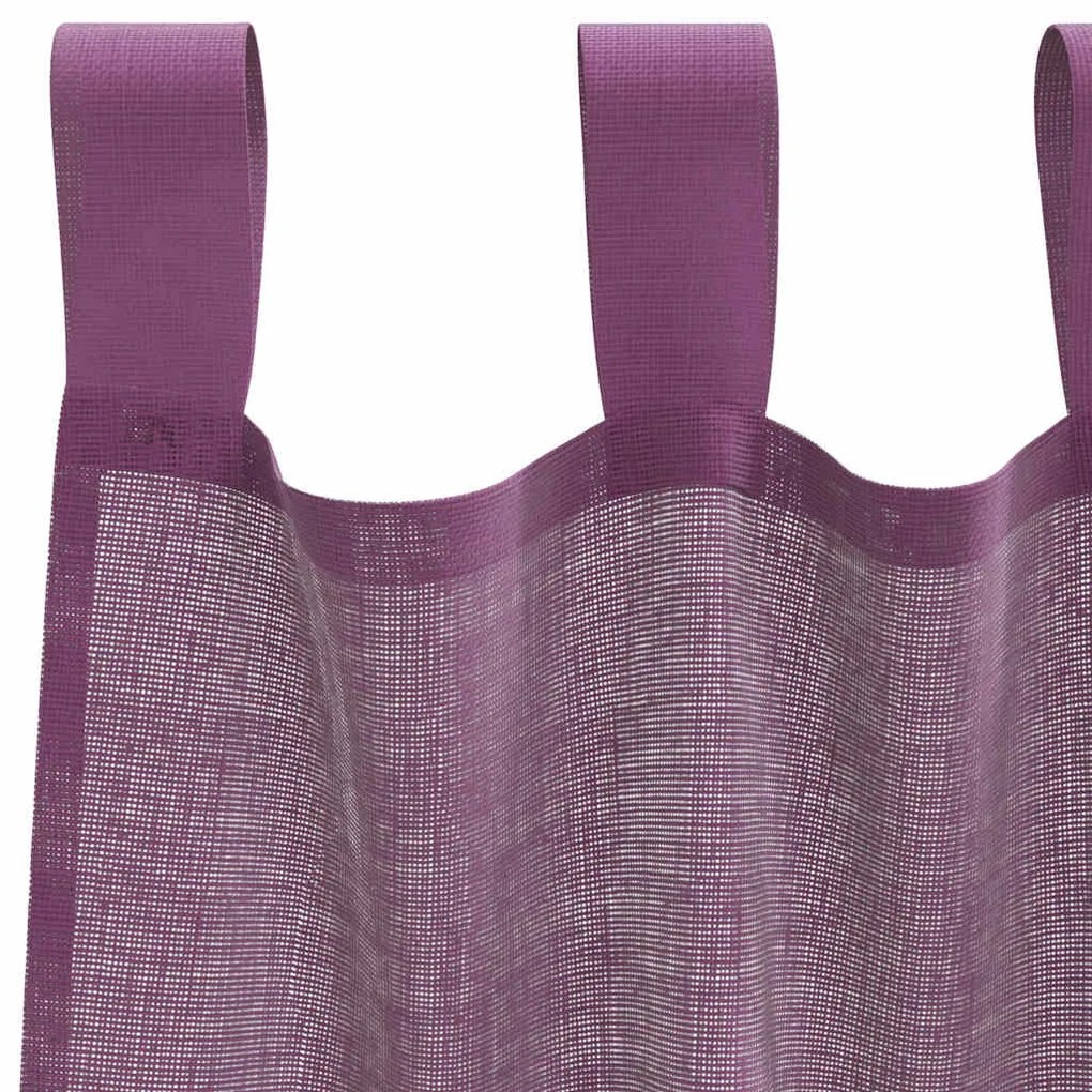 Cortinas de voile com laços 2 pcs roxo 140x225 cm