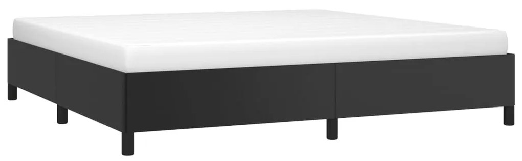 Estrutura de Cama Salu em Couro Artificial Preto - 200x200 cm - Design