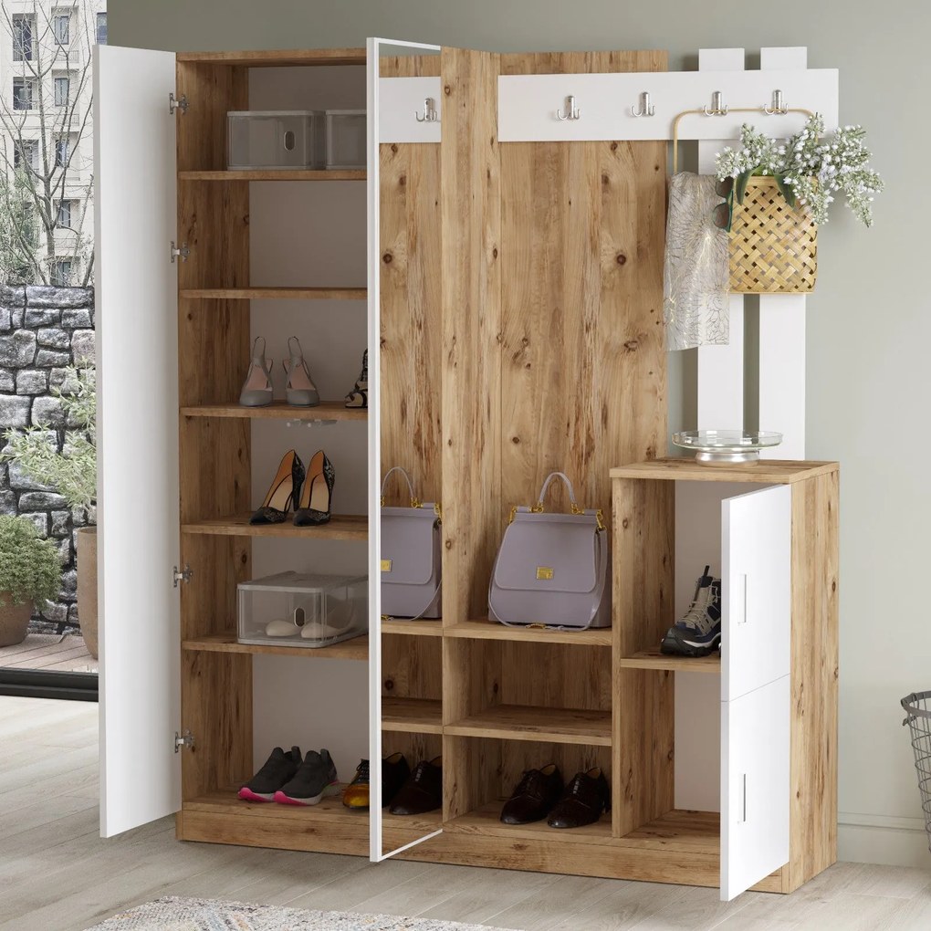 Hall Stand DD8 – Atlantic Pine White – 147,2x179,7x37,5 cm