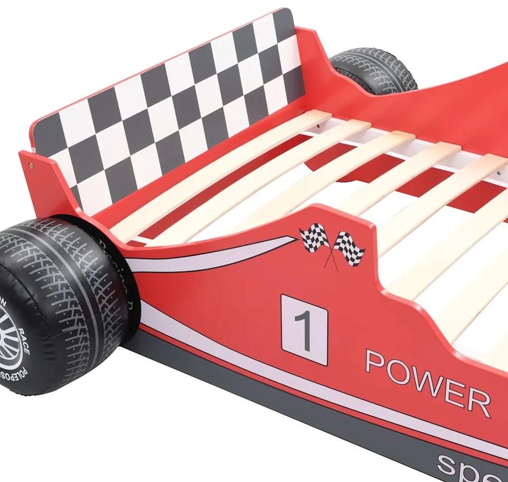 Cama carro de corrida para crianças 90x200 cm vermelho